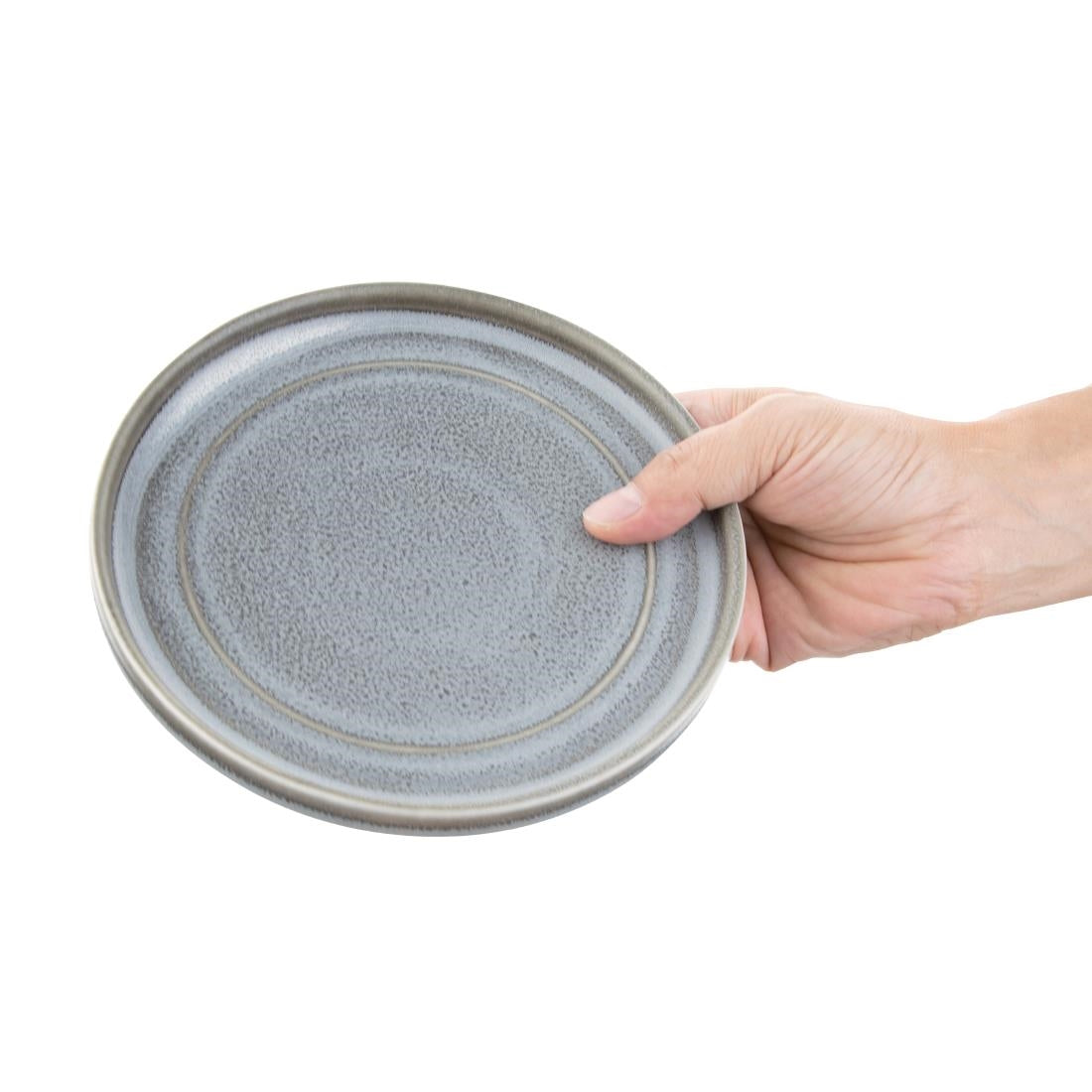 Olympia Cavolo Flat Round Plates Charcoal Dusk 180mm (6 Pack)