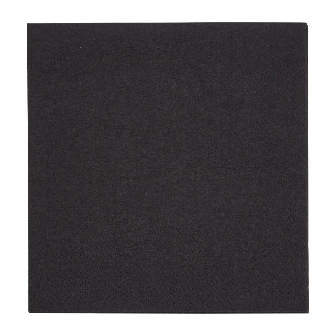Fiesta Recyclable Cocktail Napkin Black 24x24cm 2ply 1/4 Fold (4000 Pack)