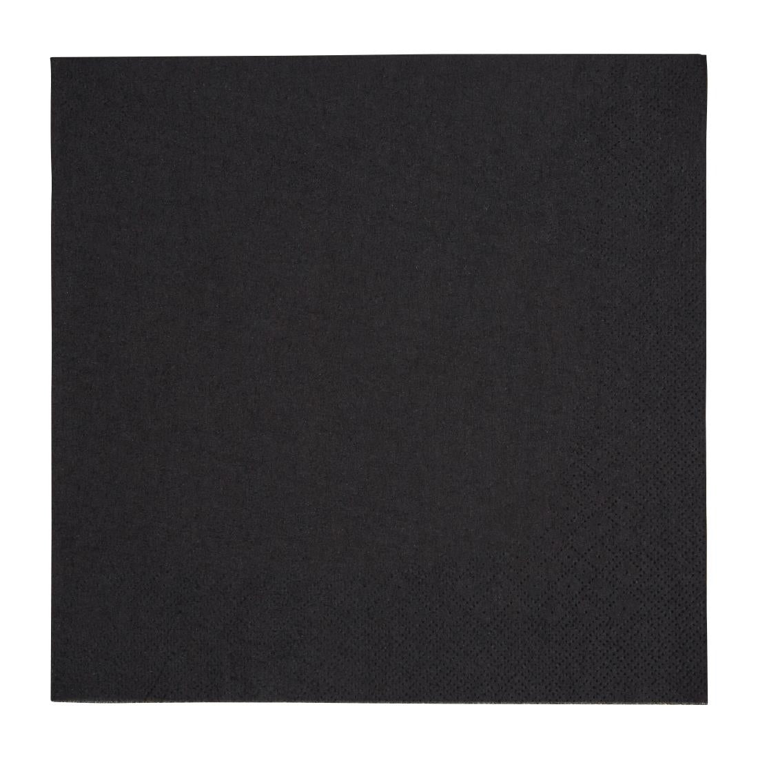 Fiesta Recyclable Dinner Napkin Black 40x40cm 3ply 1/4 Fold (1000 Pack)
