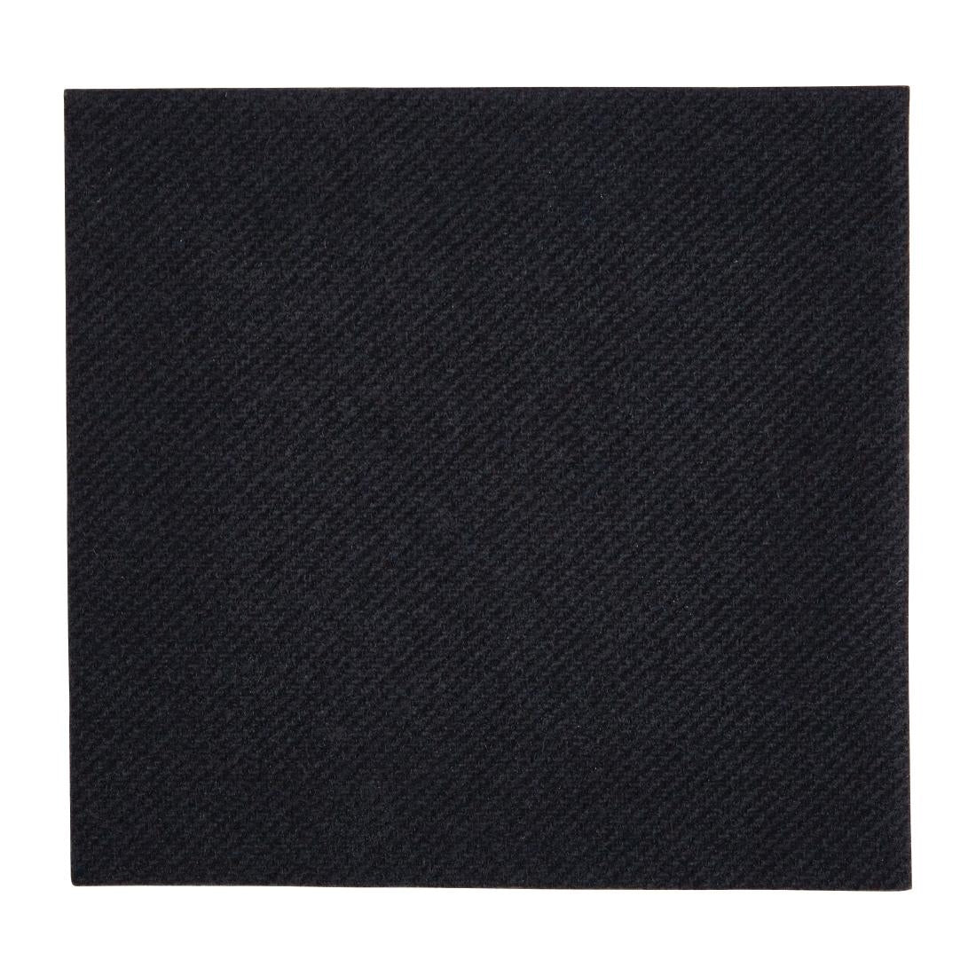 Fiesta Recyclable Premium Tablin Cocktail Napkin Black 24x24cm Airlaid 1/4 Fold (2400 Pack)