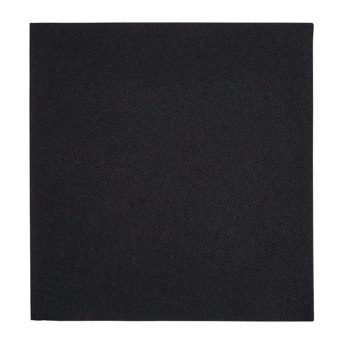 Fiesta Recyclable Premium Tablin Dinner Napkin Black 40x40cm Airlaid 1/4 Fold (500 Pack)