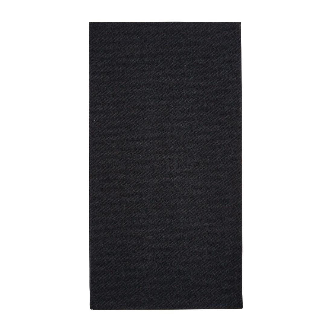 Fiesta Recyclable Premium Tablin Dinner Napkin Black 40x40cm Airlaid 1/8 Fold (500 Pack)