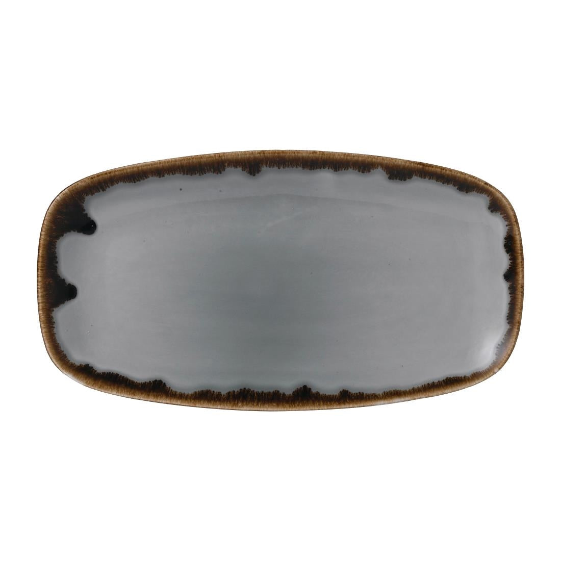 Dudson Harvest Chefs' Oblong Plates Grey 355x189mm (6 Pack)