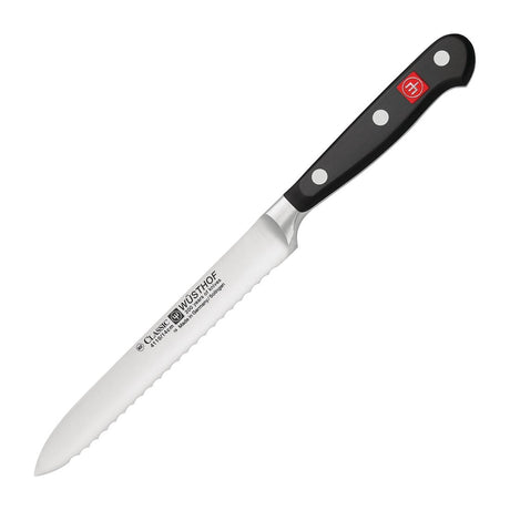 Wüsthof Classic Serrated Utility Knife Black 14cm