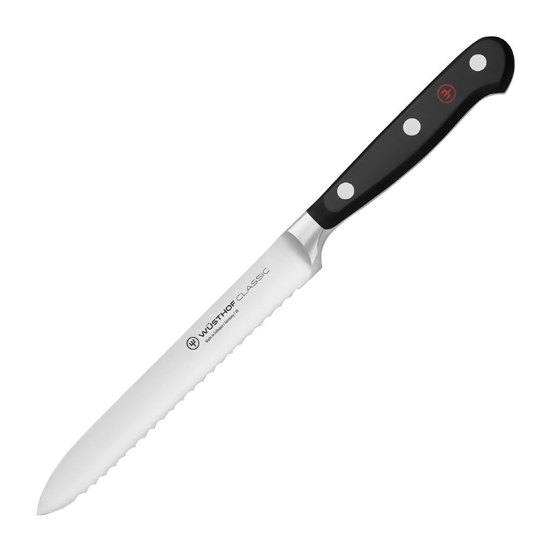 Wüsthof Classic Serrated Utility Knife Black 14cm