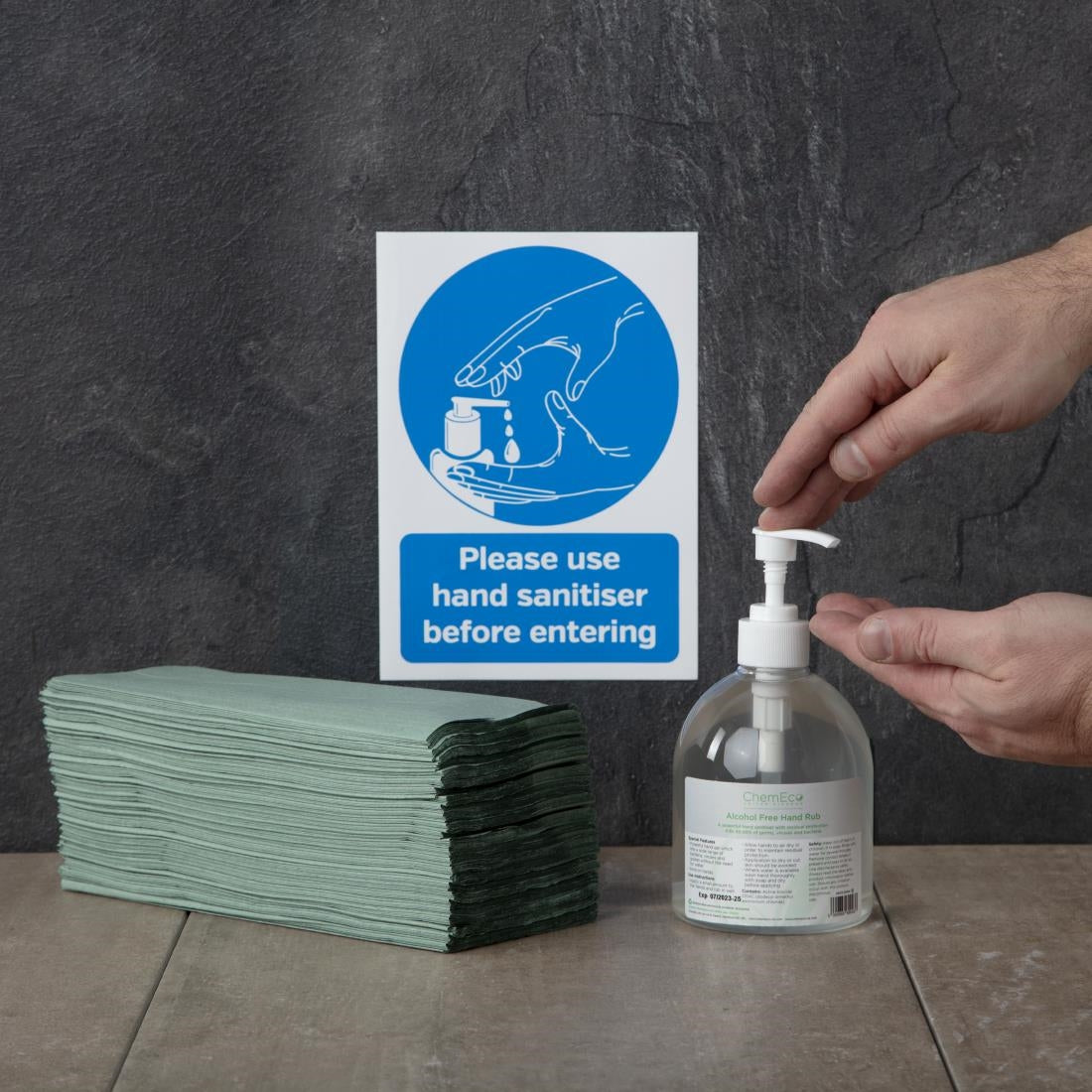 Please Use Hand Sanitiser Before Entering Sign A5 Self-Adhesive