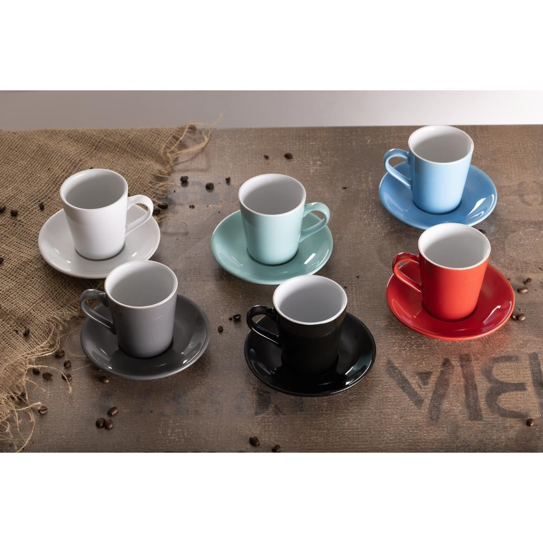Olympia Cafe Flat White Saucers Black 135mm (12 Pack)