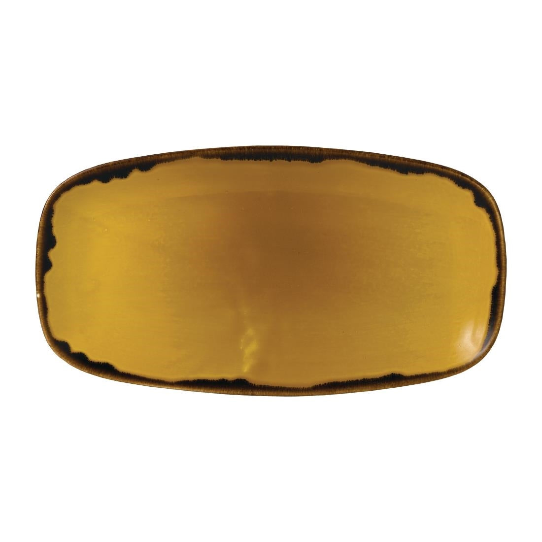 Dudson Harvest Chefs' Oblong Plates Mustard 355x189mm (6 Pack)