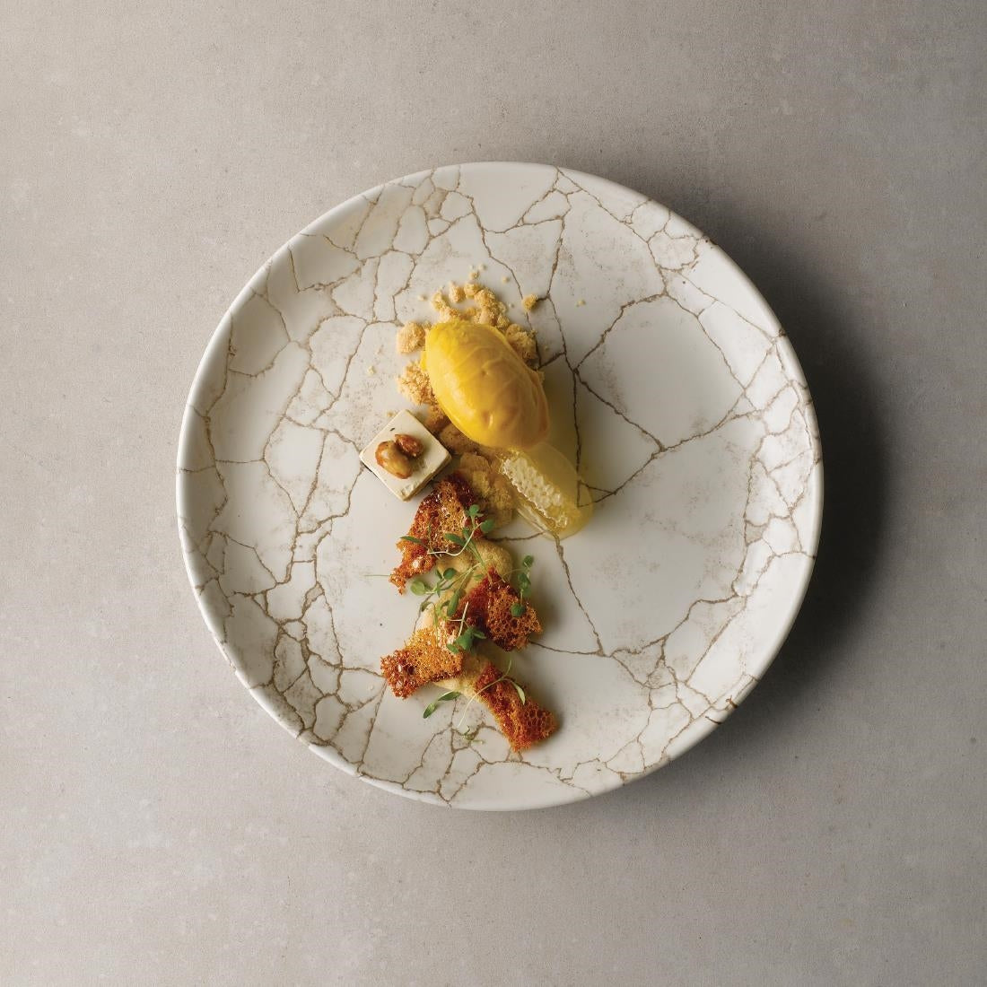 Studio Prints Kintsugi Agate Grey Coupe Plates 260mm (12 Pack)