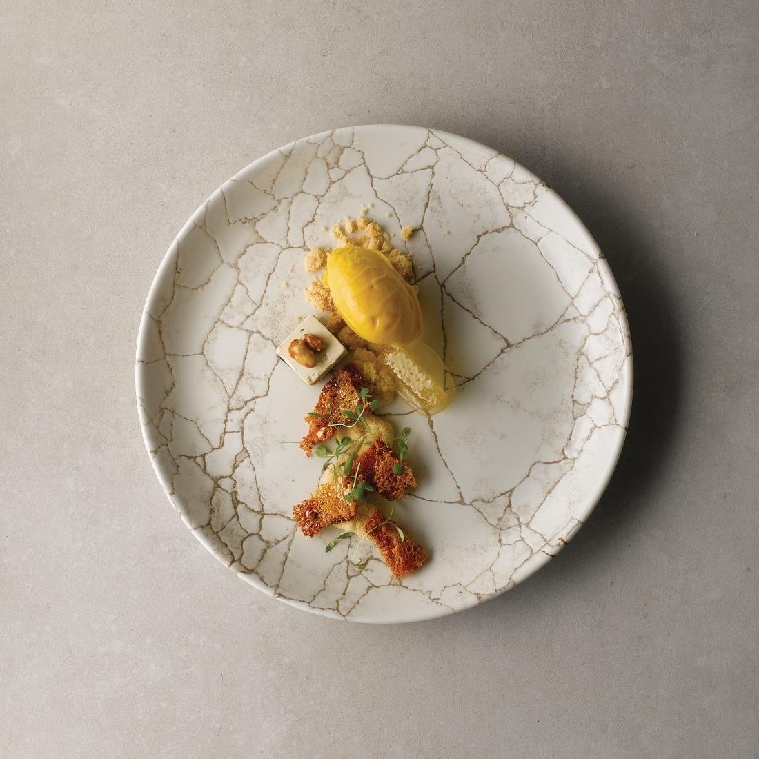 Studio Prints Kintsugi Agate Grey Coupe Plates 217mm (12 Pack)