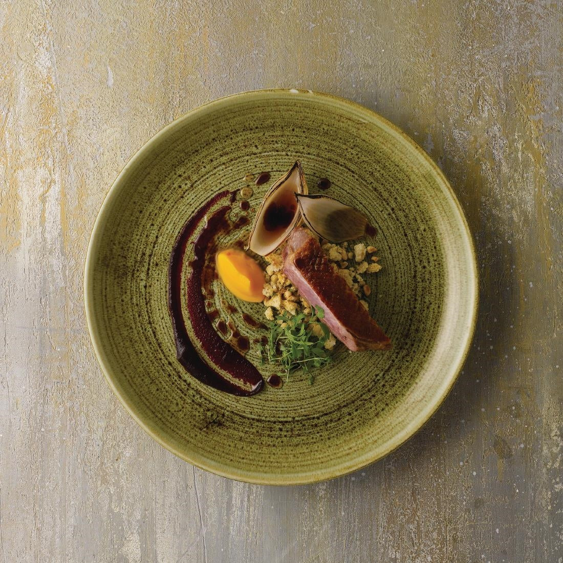 Stonecast Plume Olive Coupe Plates 6 1/2 " (12 Pack)