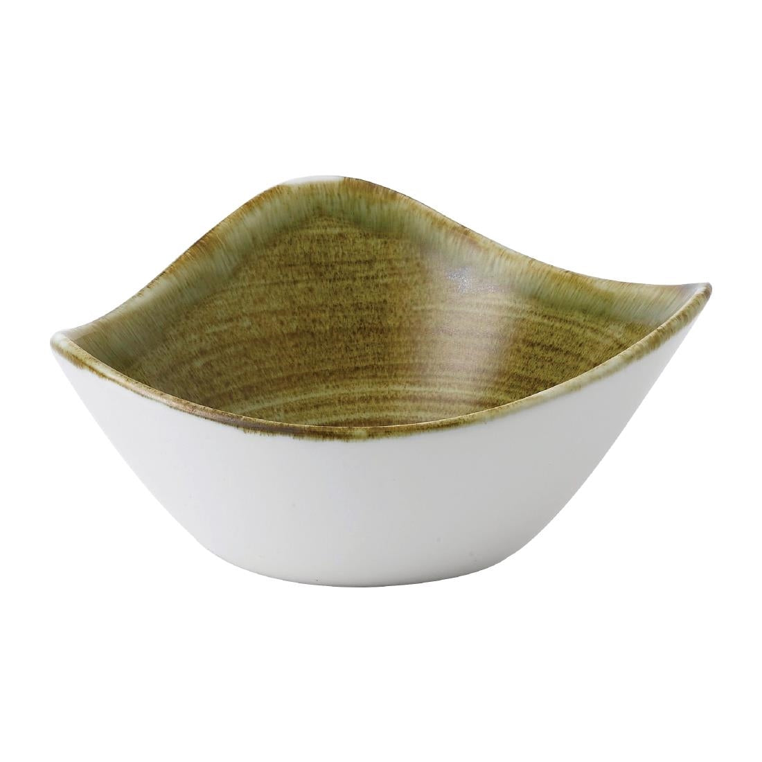 Stonecast Plume Olive Triangle Bowls 9oz (12 Pack)
