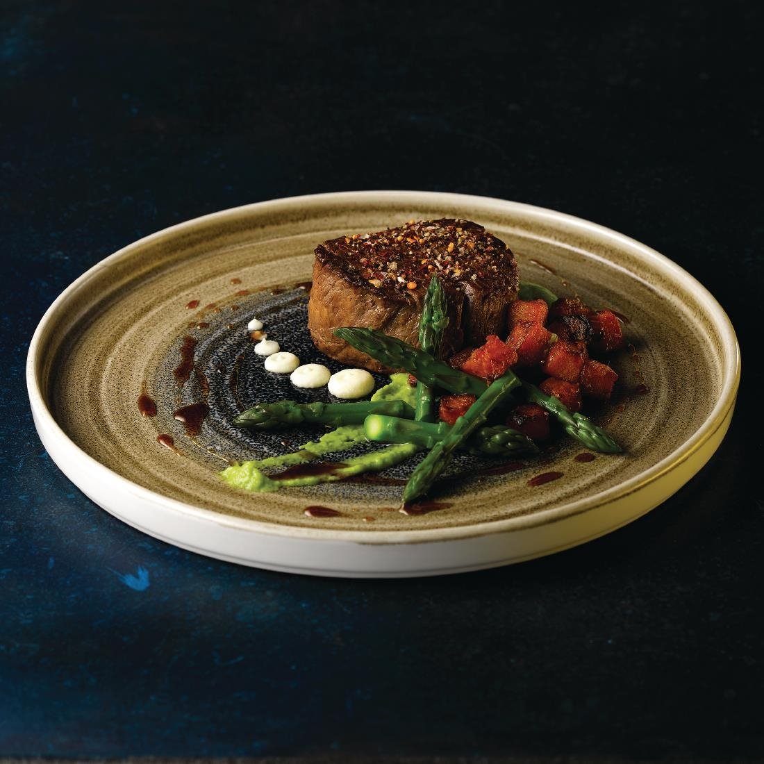 Churchill Stonecast Aqueous Bayou Walled Plates 260mm (6 Pack)