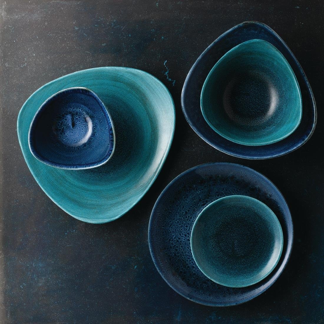 Churchill Stonecast Aqueous Lagoon Triangle Bowls 235mm (12 Pack)