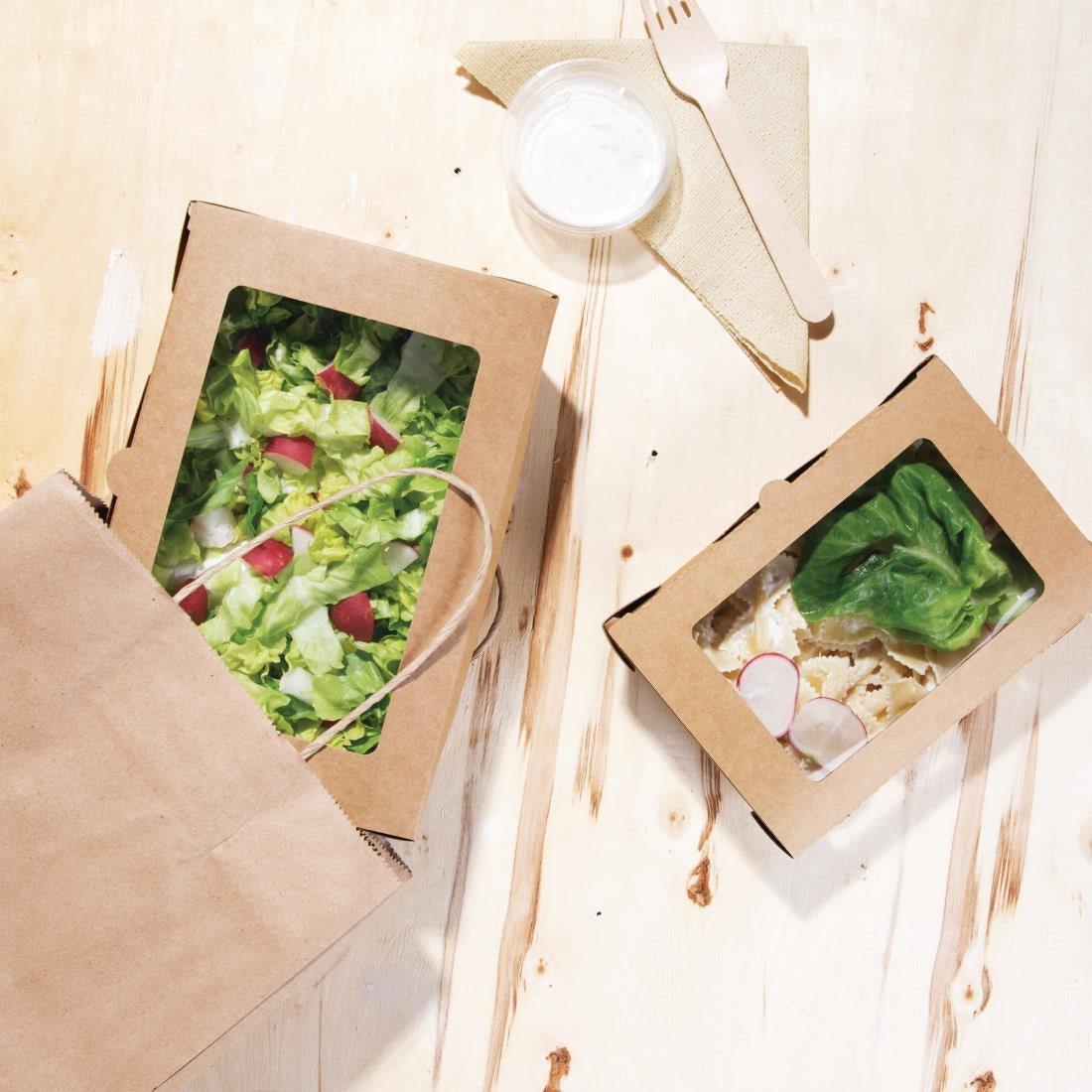 Fiesta Salad Box with PET Window 700ml (200 Pack)