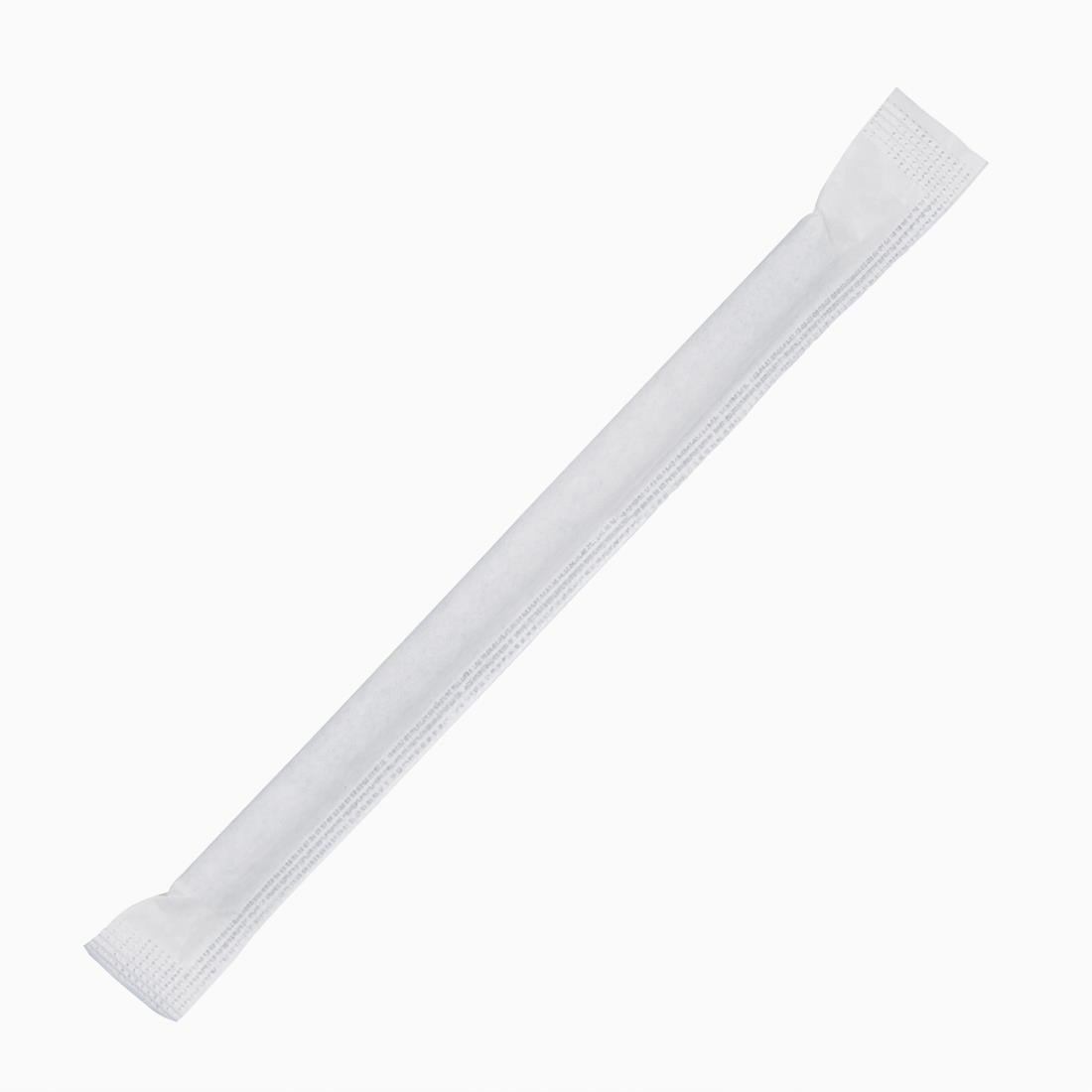 Fiesta Compostable Individually Wrapped Paper Cocktail Stirrer Straws Black (250 Pack)