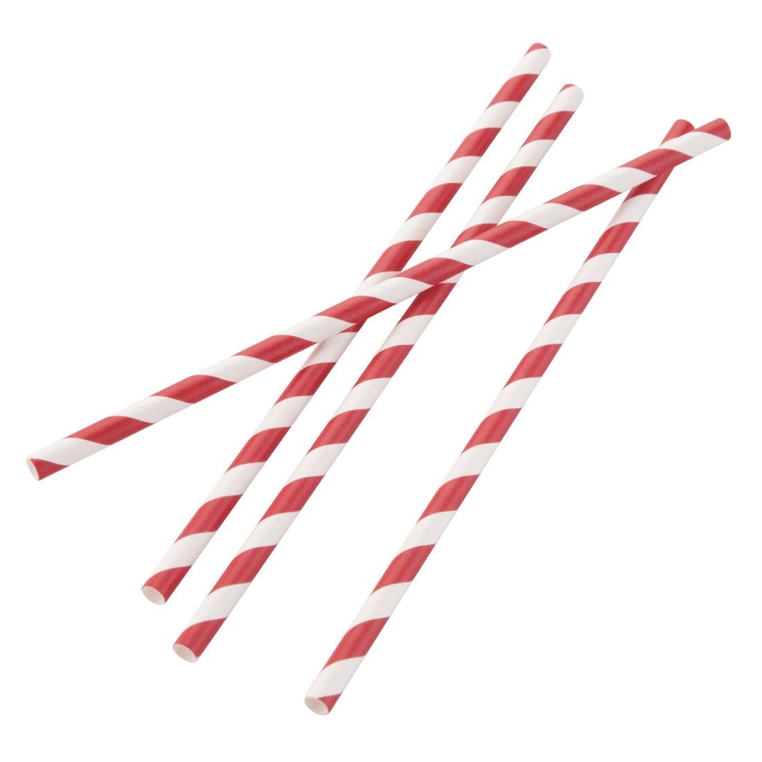 Fiesta Compostable Individually Wrapped Paper Straws Red Stripes (250 Pack)