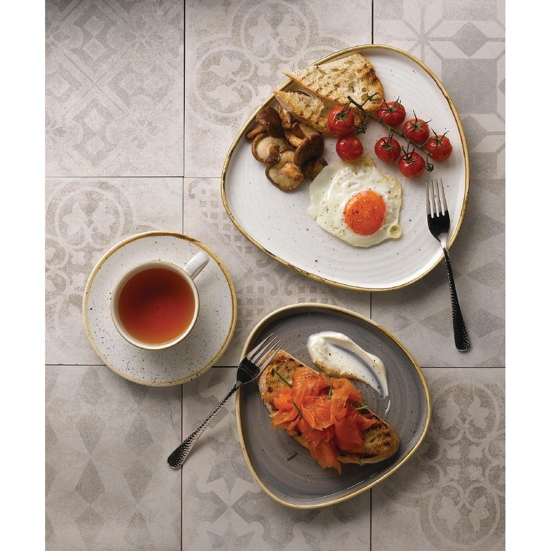 Churchill Stonecast Grey Triangle Walled Chefs Plates 200mm (6 Pack)