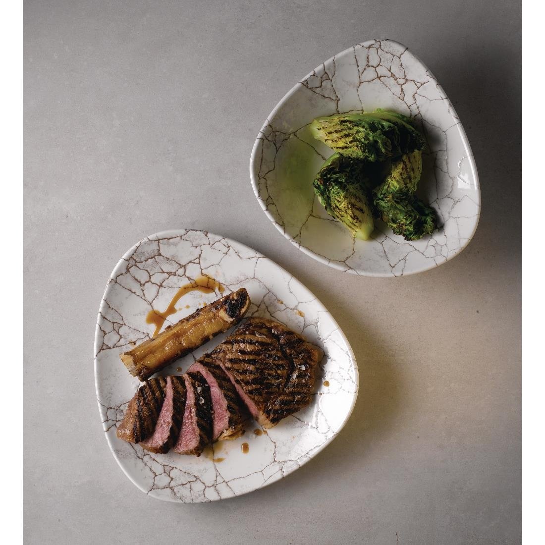 Churchill Studio Prints Kintsugi Agate Grey Lotus Plates 177mm (12 Pack)