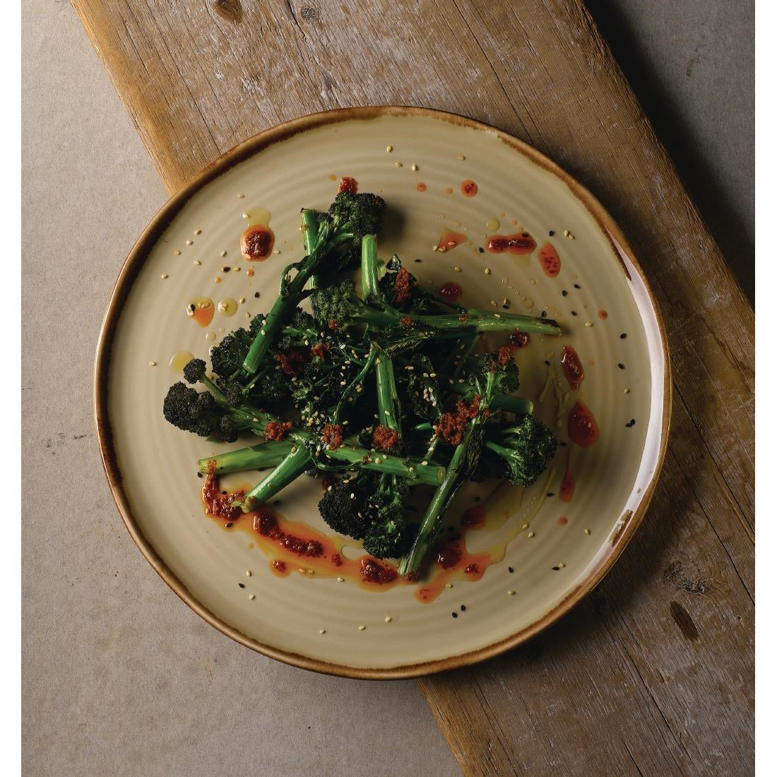 Dudson Harvest Organic Coupe Flat Plates Linen 318mm (6 Pack)