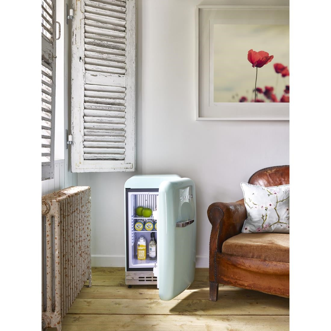 Smeg 50s Retro Mini Bar Fridge Pastel Green FAB5RPG5