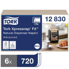 Tork Xpressnap Fit Recycled Dispenser Napkin Natural 2Ply (6x720 Pack)