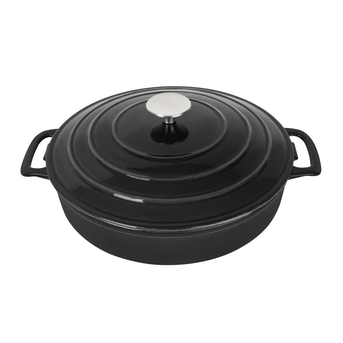 Vogue Round Sauté Pan Black 28cm