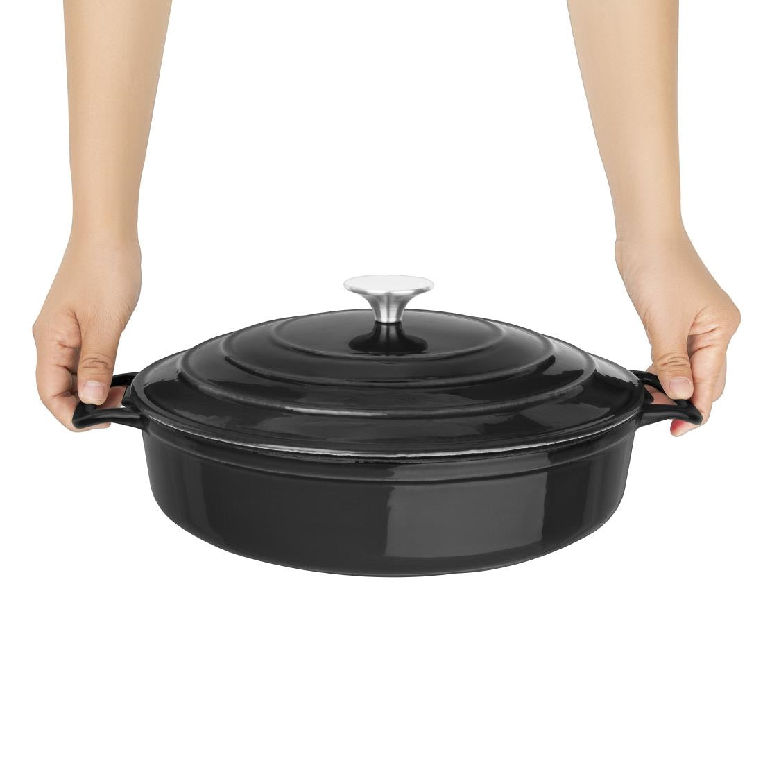 Vogue Round Sauté Pan Black 28cm