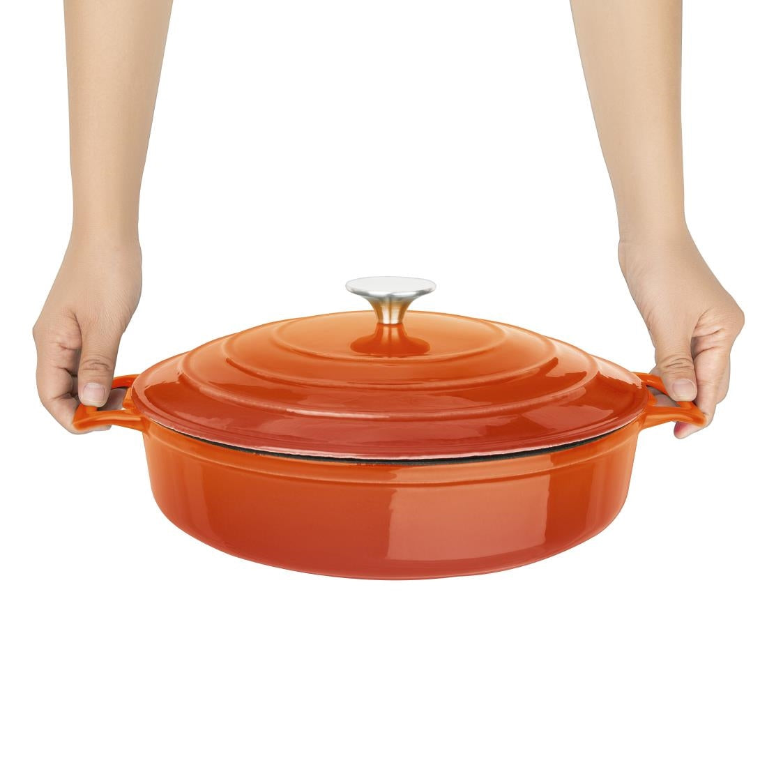 Vogue Round Sauté Pan Orange 28cm
