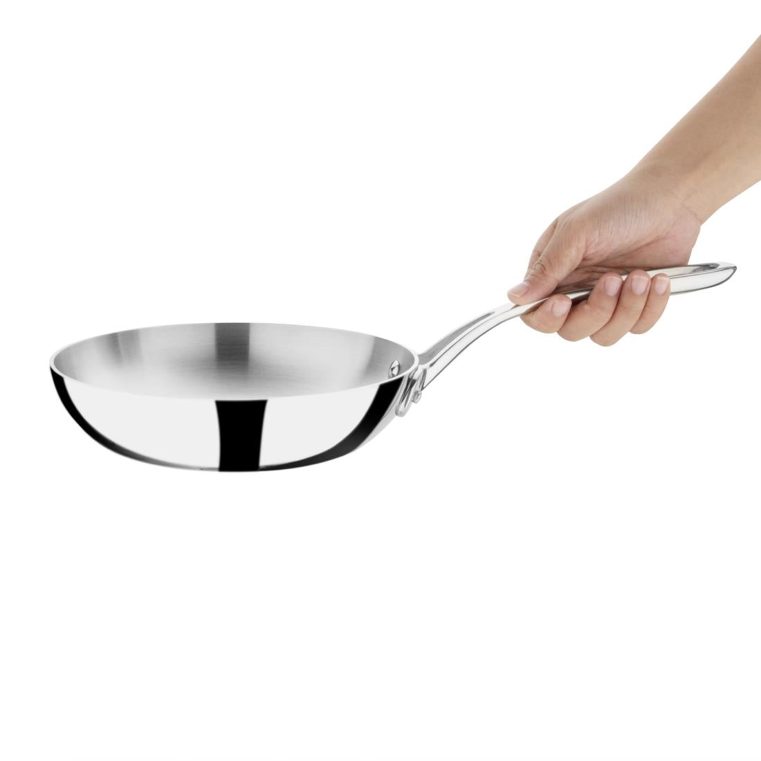 Vogue Stainless Steel and Aluminium Tri-Wall Frying Pan 20cm