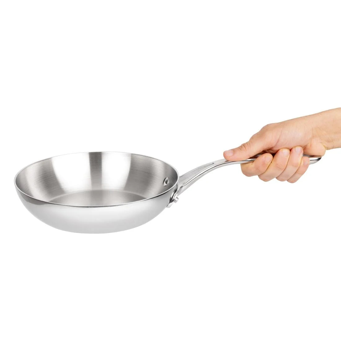 Vogue Stainless Steel and Aluminium Tri-Wall Frying Pan 20cm