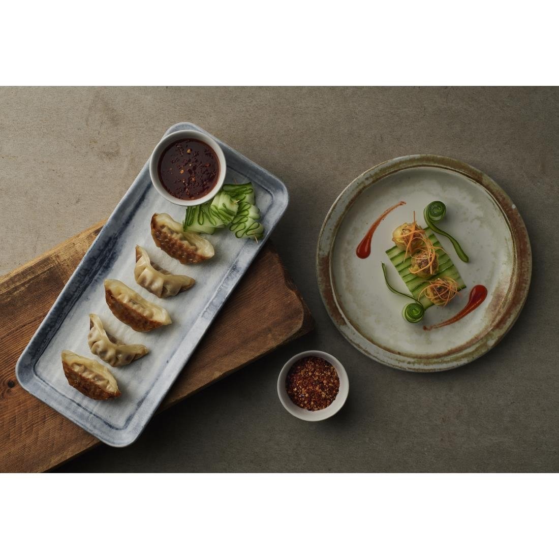 Dudson Makers Finca Limestone Organic Coupe Rect Plat 338x155mm (6 Pack)