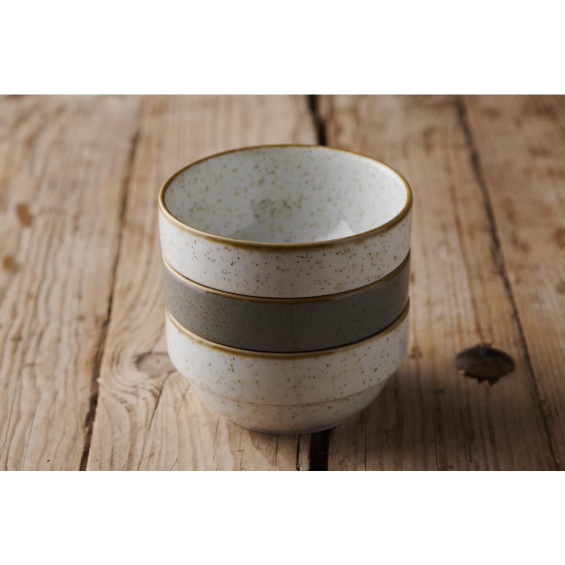 Churchill Stonecast Profile Stacking Bowl Barley White 358ml (6 Pack)