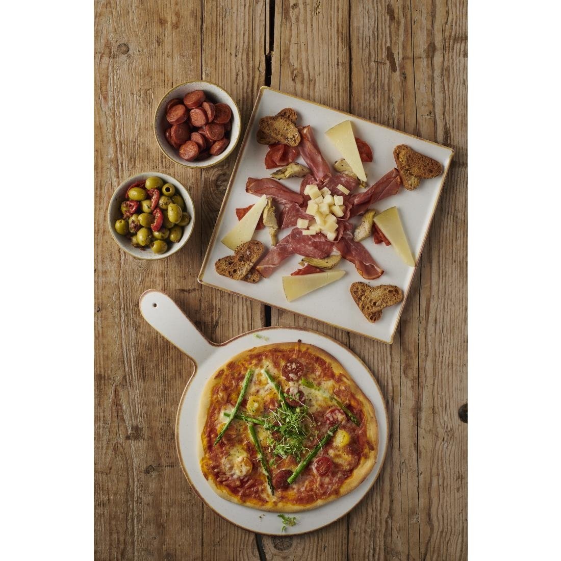 Churchill Melamine Stonecast Square Buffet Tray 303x 303mm (4 Pack)