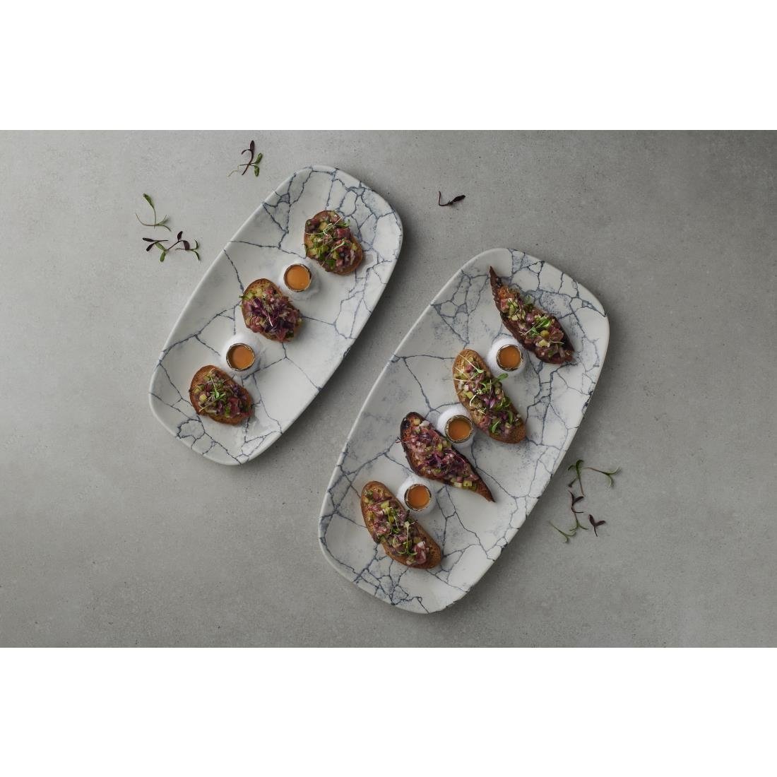 Churchill Studio Prints Kintsugi Pearl Chefs Oblong Plates Grey 287x152mm (12 Pack)