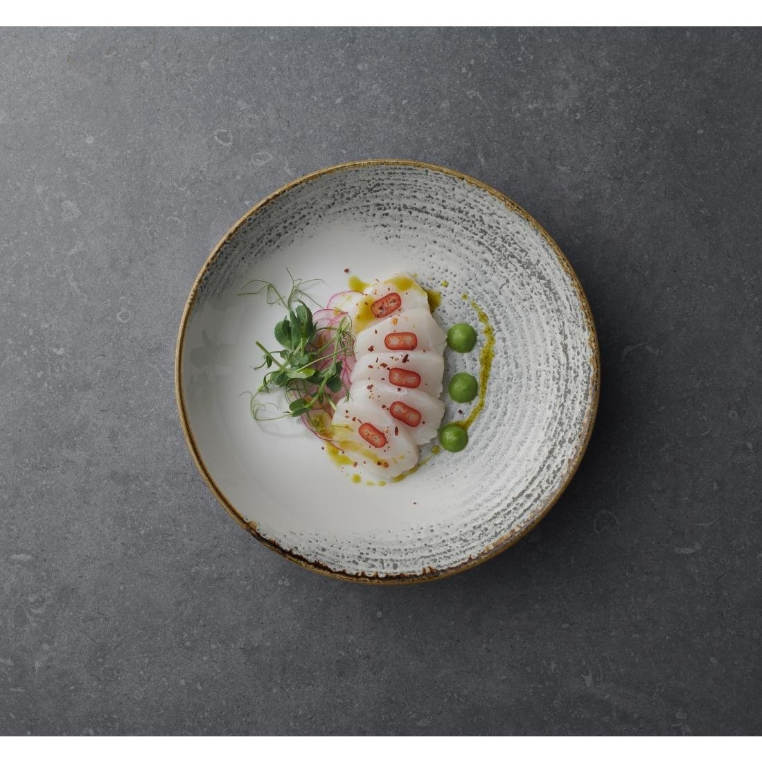 Churchill Studio Prints Homespun Accents Jasper Coupe Bowls Grey 182mm (12 Pack)