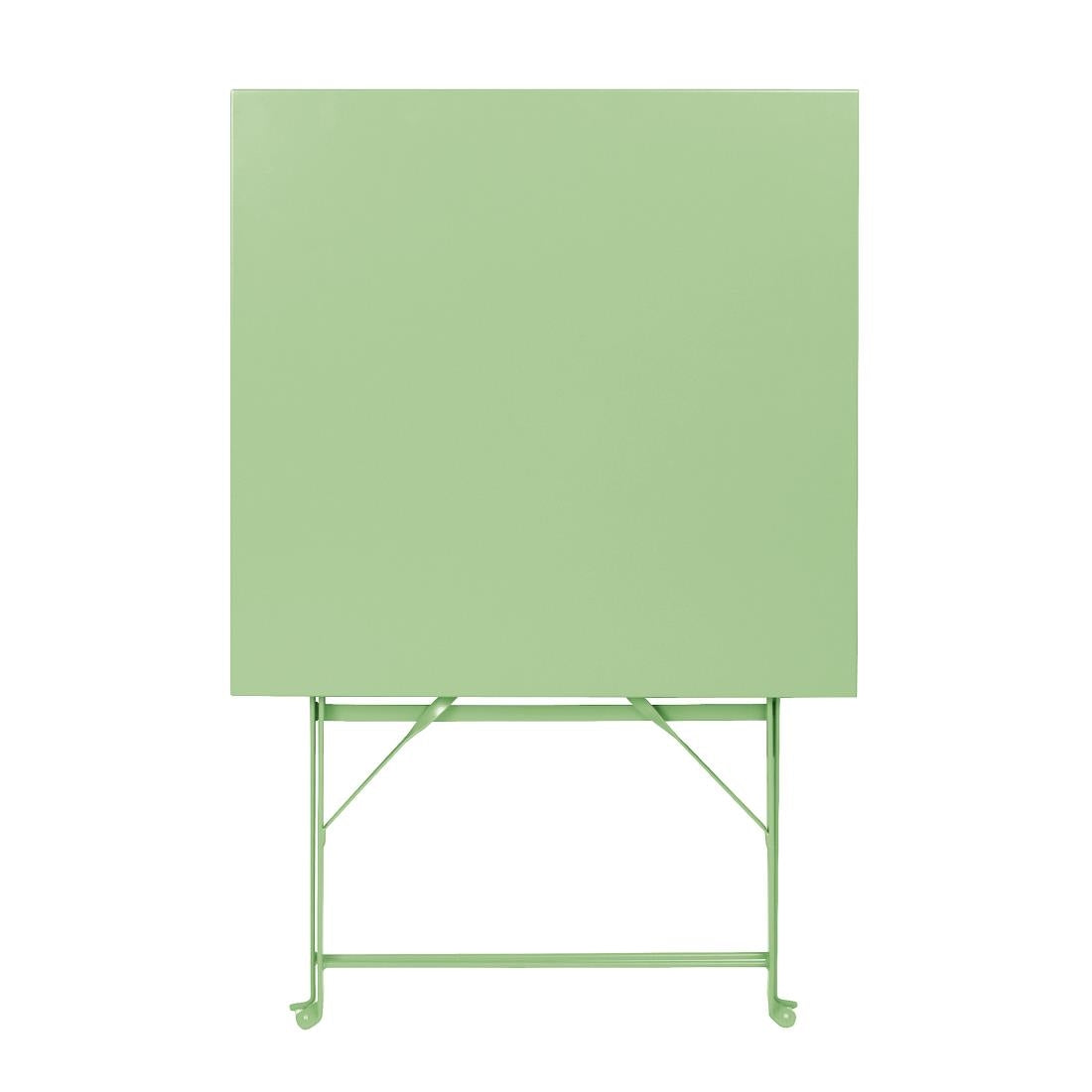 Bolero Perth Light Green Pavement Style Steel Table Square 600mm