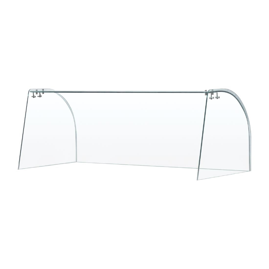 Curved Glass Sneeze Guard Assembly