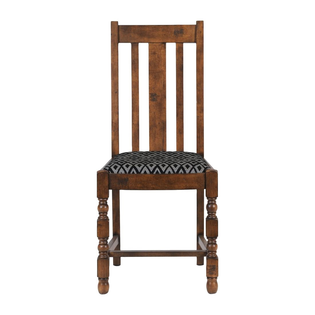 Mayfair Dining Chairs with Black Diamond Padded Seat (2 Pack)