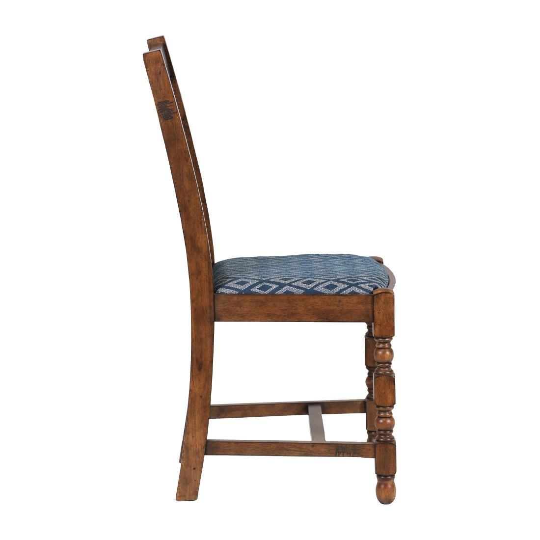 Mayfair Dining Chairs with Blue Diamond Padded Seat (2 Pack)