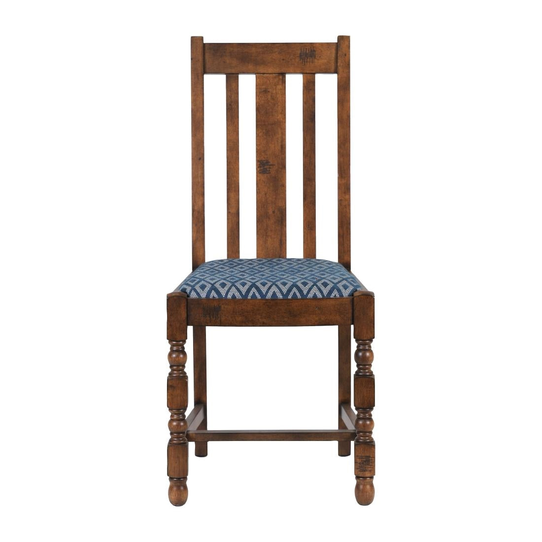 Mayfair Dining Chairs with Blue Diamond Padded Seat (2 Pack)