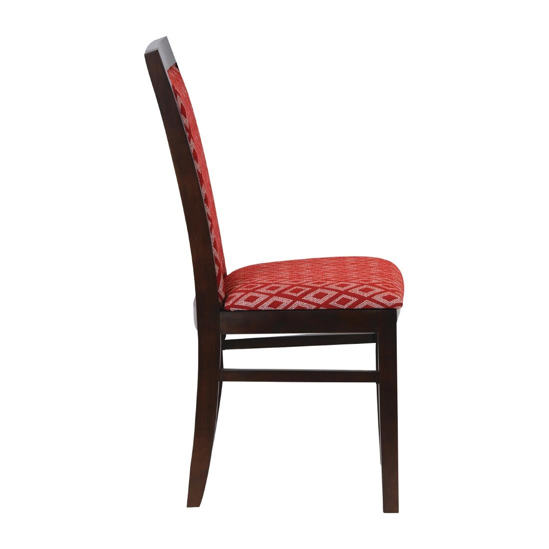 Brooklyn Walnut Dining Chair with Red Padded Seat and Back (2 Pack)