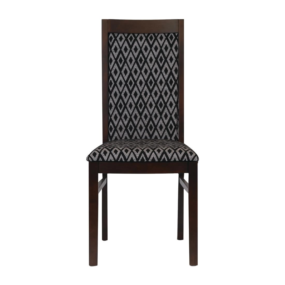 Brooklyn Walnut Dining Chair with Black Padded Seat and Back (2 Pack)