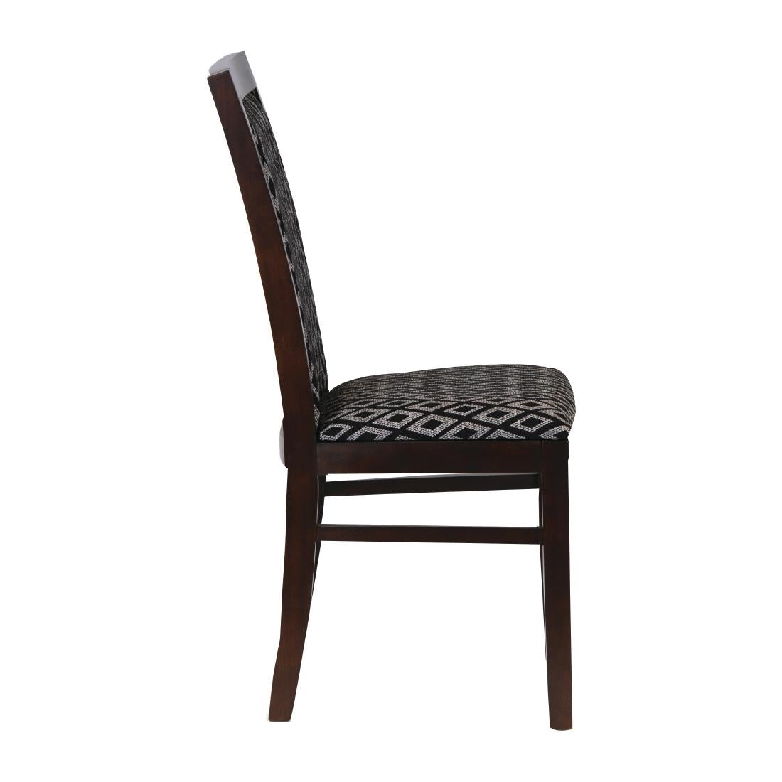 Brooklyn Walnut Dining Chair with Black Padded Seat and Back (2 Pack)