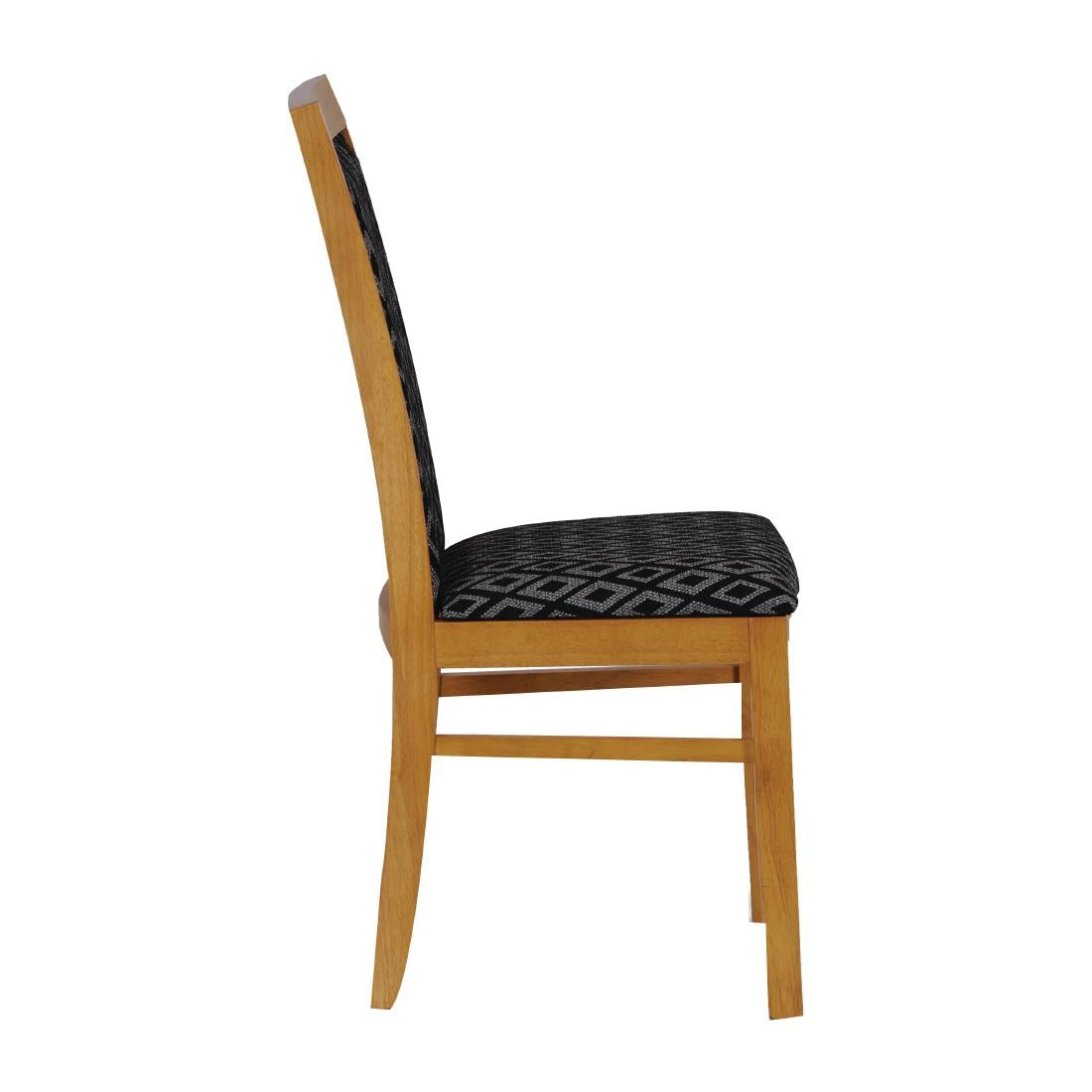 Brooklyn Oak Dining Chair with Black Padded Seat and Back (2 Pack)