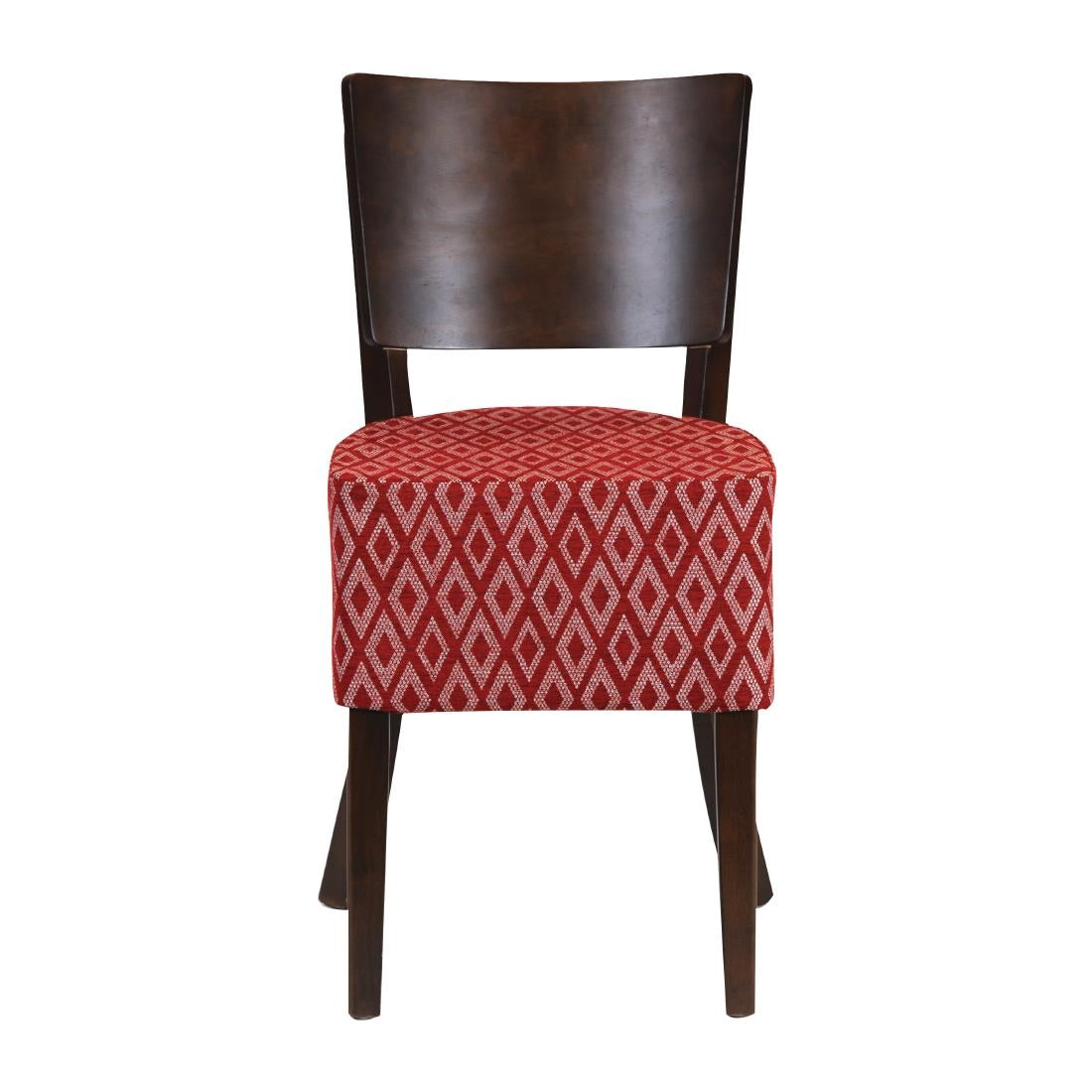 Asti Padded Dark Walnut Dining Chair with Red Diamond Deep Padded Seat and Back (2 Pack)