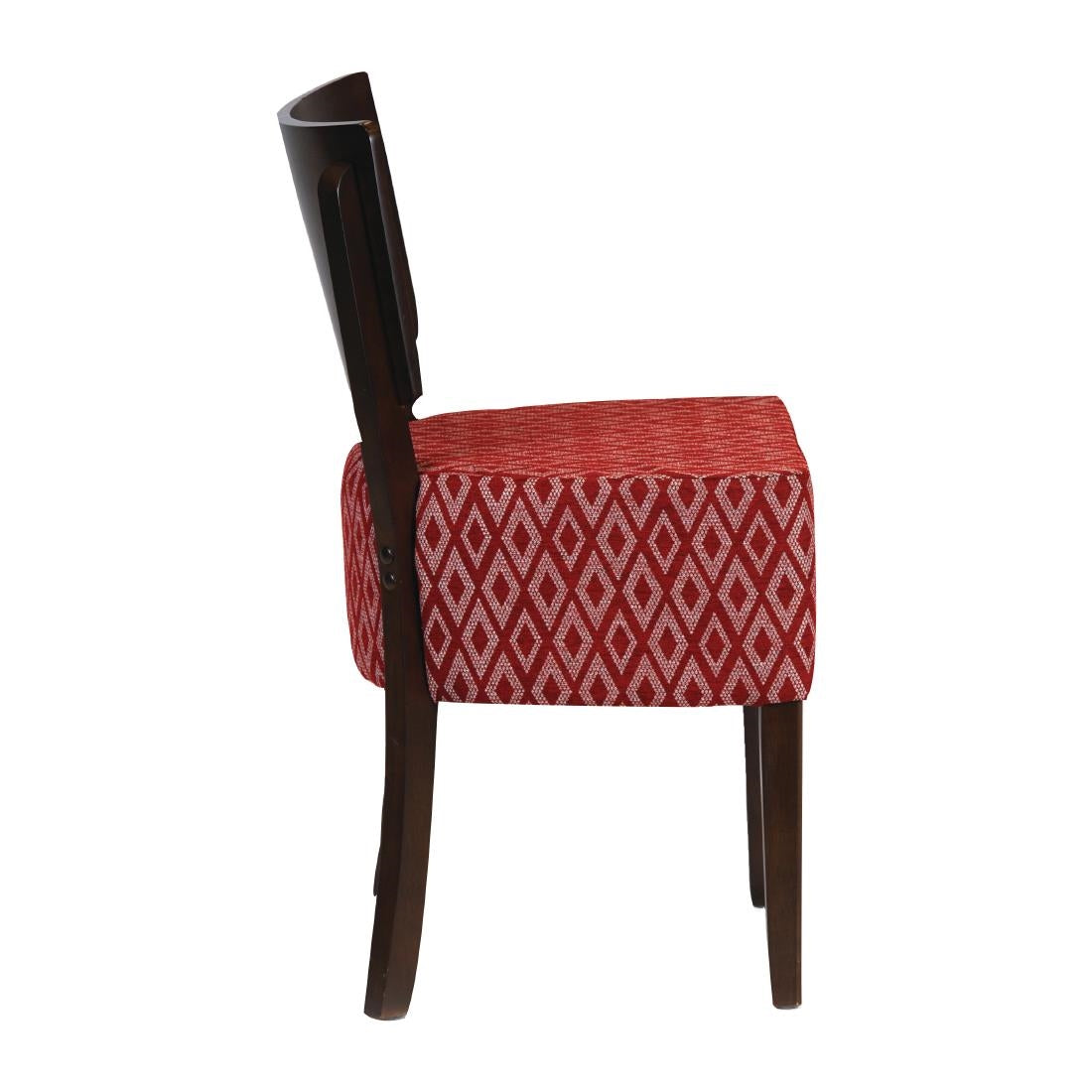 Asti Padded Dark Walnut Dining Chair with Red Diamond Deep Padded Seat and Back (2 Pack)