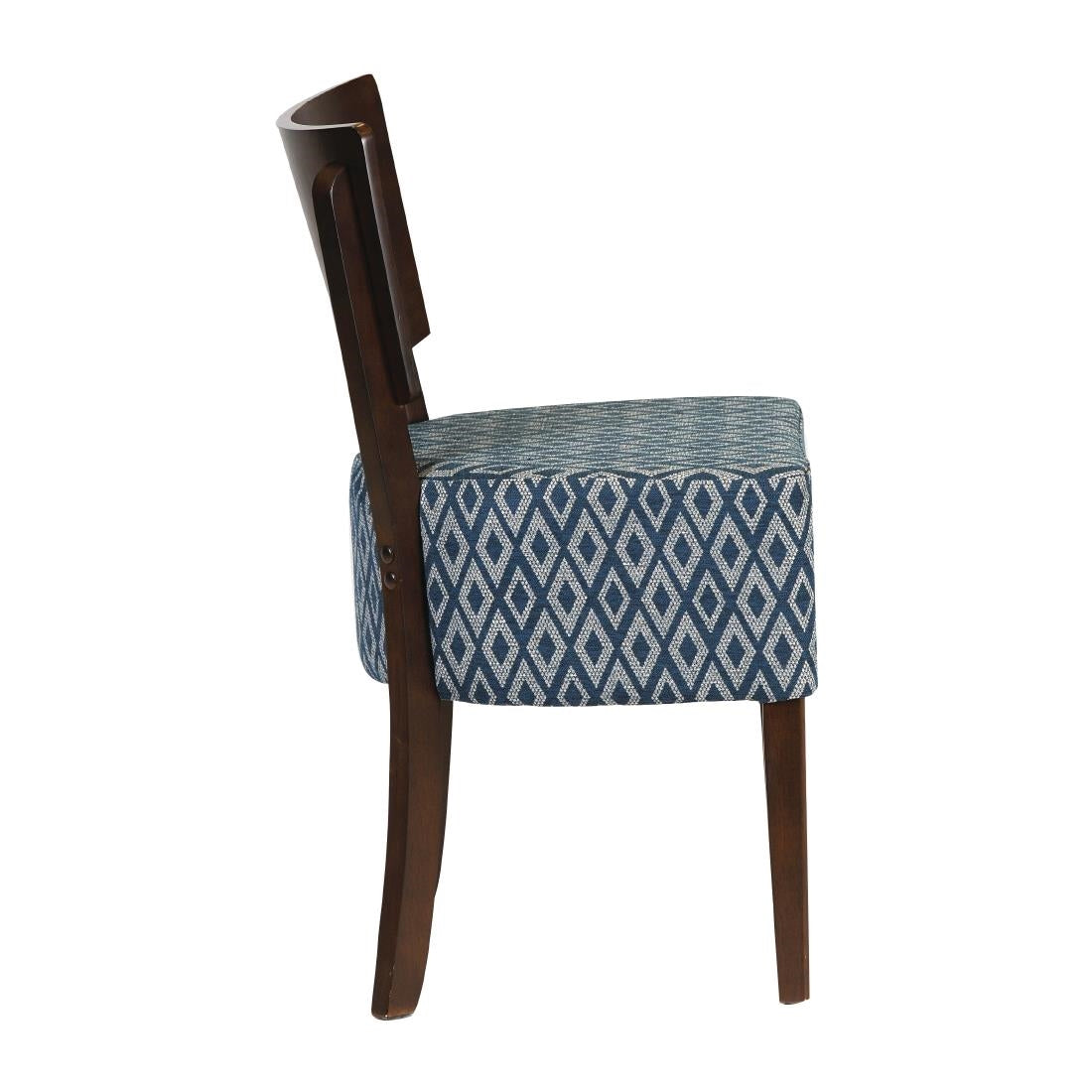 Asti Walnut Dining Chair with Blue Padded Seat and Back (2 Pack)