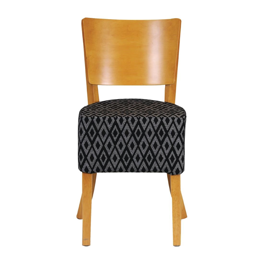 Asti Padded Soft Oak Dining Chair with Black Diamond Deep Padded Seat and Back (2 Pack)