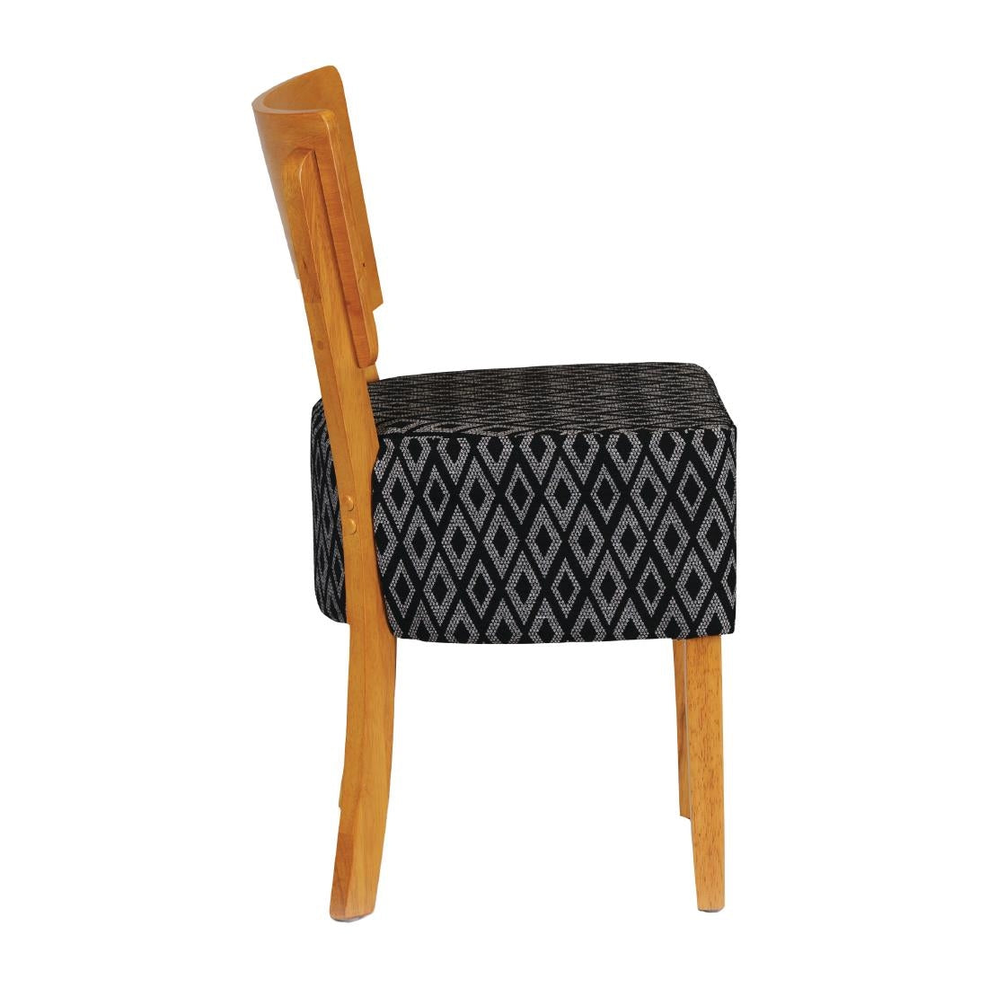 Asti Padded Soft Oak Dining Chair with Black Diamond Deep Padded Seat and Back (2 Pack)